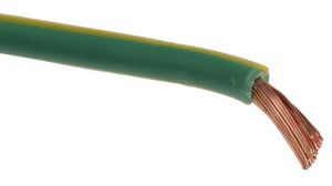 Fåtrådig ledare PVC 4mm² Glödgad koppar Grön/gul 25m